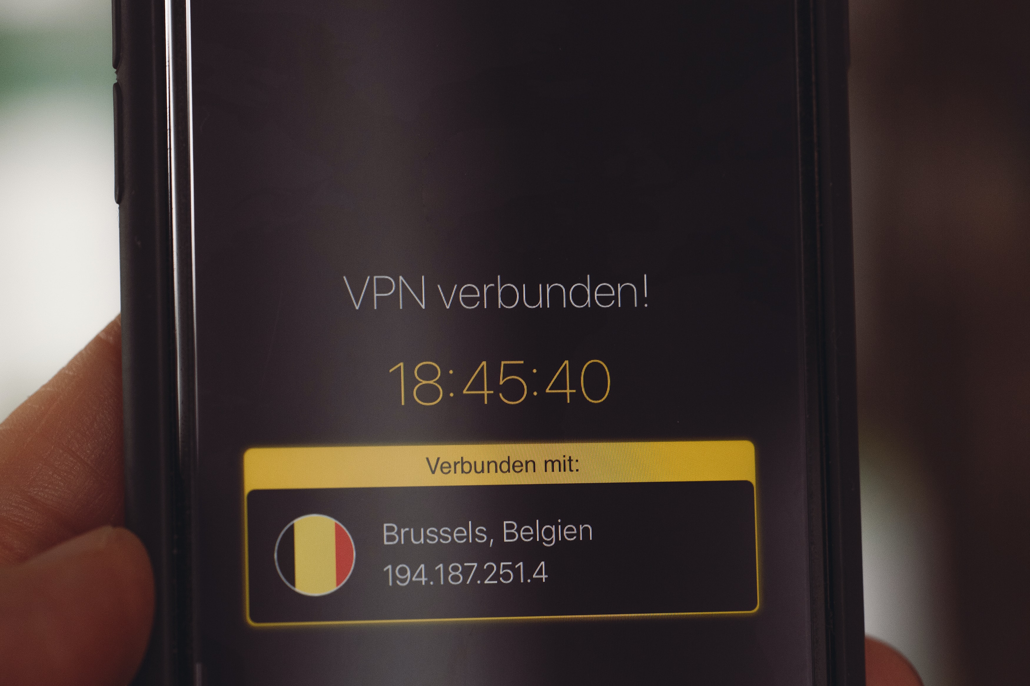 Phone connected to VPN